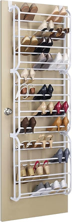 Whitmor Over The Door Shoe Organizer, Holds up to 36 Pairs of Shoes, Shoe Organizer for Closet, White