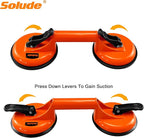 SOLUDE 2 Pack Glass Suction Cups,Aluminium Heavy Duty Vacuum Handle Glass Holder for Lifting Large Glass/Window/Tiles/Mirror/Granite/Floor Gap Fixer/Windshield Removal & Install Tool