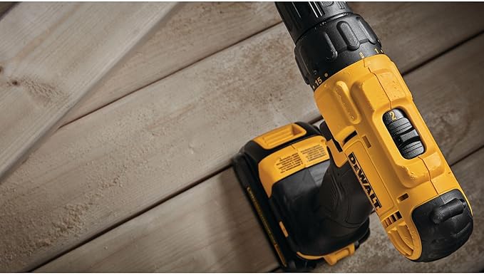 DEWALT 20V Max Cordless Drill Driver Set, 2 Speed, High Performance Motor, Includes 2 XR 1.3Ah Li-Ion Batteries, Charger and Contractor Bag (DCD771C2)