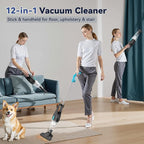Corded Vacuum Cleaner, 4-in-1 Vacuum Cleaners for Home 15Kpa Power Suction Lightweight Stick Vacuum with Washable HEPA Filter Converts to a Handheld Vacuum for Home, Pet Hair, Carpet, Hard Floors