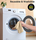 KitchLife Microfiber Cleaning Cloth Roll, 100 Pack - Tear-Away Microfiber Paper Towels, Lint-Free, Reusable, Washable for Kitchen, Car, Dishes, and Sensitive Surfaces (Wheat)