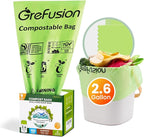 2.6 Gallon Compostable Trash Bags, 100 Count, Extra Thick 0.71 Mil, Certified by BPI and ASTM D6400, Perfect Fit for Small Trash Cans