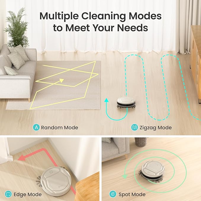 Lefant M210 Pro Robot Vacuum Cleaner,Easy to Use,120 Mins Runtime,6 Cleaning Modes,APP/Voice/WiFi/Alexa Control,Multi-Surface Cleaning