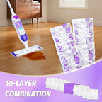 Disposable Power Mop Pads Refills for Swiffer PowerMop，Multi-Surface Mopping Pad Refills for Floor Cleaning (White & Purple, 30 Pack)