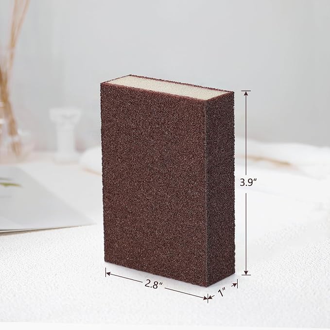 Magic Carborundum Sponge, 6pcs with 1 Handle Rust Foam Cleaning Eraser for Pots, Pans, Sink, Grill, Household Cleaning Emery Sponges for Kitchen, Bathroom