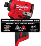 Milwaukee M12 Subcompact Brushless 1/4 Inch Hex Impact Driver (Bare Tool)