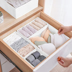 Criusia 6 Pack Clothes Drawer Organizer, Fabric Foldable Closet Dresser Drawer Organizer for Clothing, Bra Sock Underwear Drawer Organizer for Nursery Dorm Bedroom Organization (6 Bins, White)