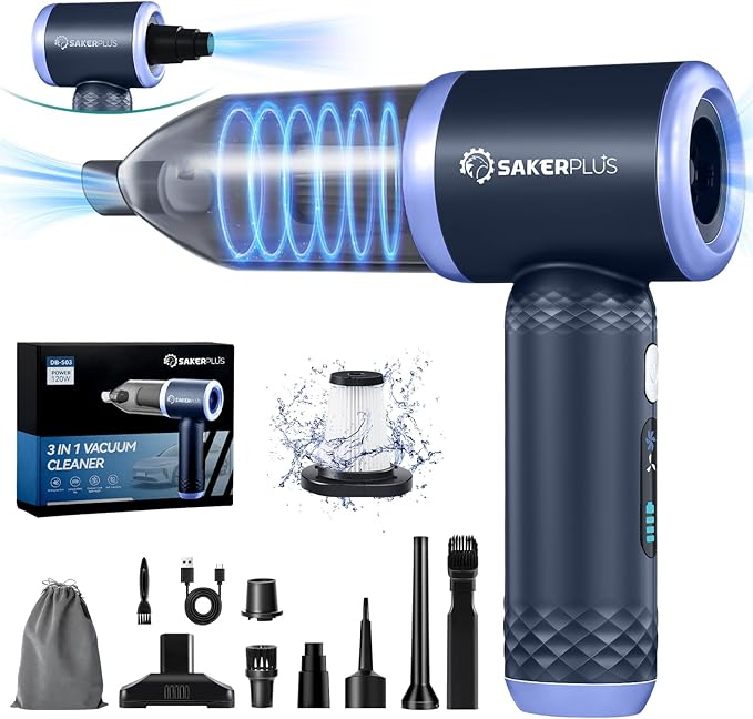 Car Vacuum Cleaner- 3 in 1 Cordless Handheld Vacuum Cleaner, 13000Pa High Power Car Vaccum Cleaner with Brushless Motor,Adjustable Cars Vaccum Portable Cordless for Cars,Desktop-DBS03