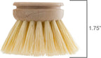 REDECKER Replacement Head for Dish Brush, 1-5/8-inch, Set of 2, 100% Natural Tampico Fiber and Untreated Beechwood, Made in Germany - Natural Dish Brush Replacement Heads