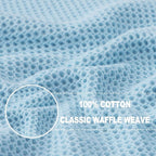 Homaxy 100% Cotton Waffle Weave Kitchen Dish Cloths, Ultra Soft Absorbent Quick Drying Dish Towels, 12 x 12 Inches, 6-Pack, Sky Blue