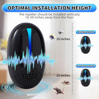 2026 Upgraded Ultrasonic Repeller Insect Indoor, Mouse Traps Repellent Insert Plug in, Pest Control Ant,Roach,Rodent, Mouse, Bugs, Mosquito, Spider, for Home, Office, Warehouse 6 Packs, Black