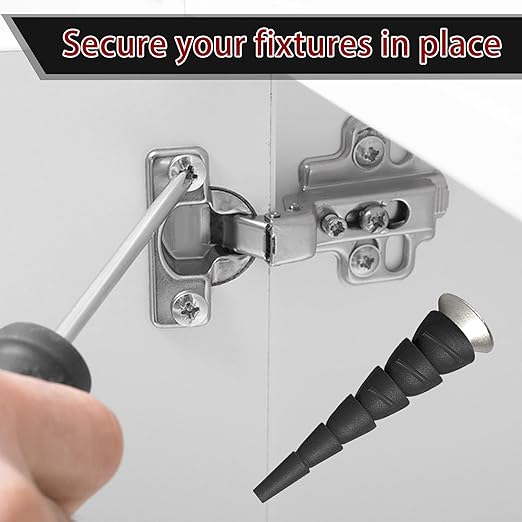 30 Pcs Wood Anchor Stripped Screw Hole Repair Kits-Door Hinge Hole Repair Kits Fit Screws Sizes #2 to #18-Adjustable Wall Anchors for Wood Door Drywall Hole Repair