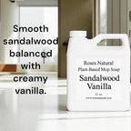Sandalwood Vanilla Plant-Based Floor Cleaner Mop Soap – 32 oz | Streak-Free, Highly Scented, Concentrated Mop Solution for Tile, Vinyl, Hardwood & Sealed Floors | Non-Toxic, Eco-Friendly, Made in USA
