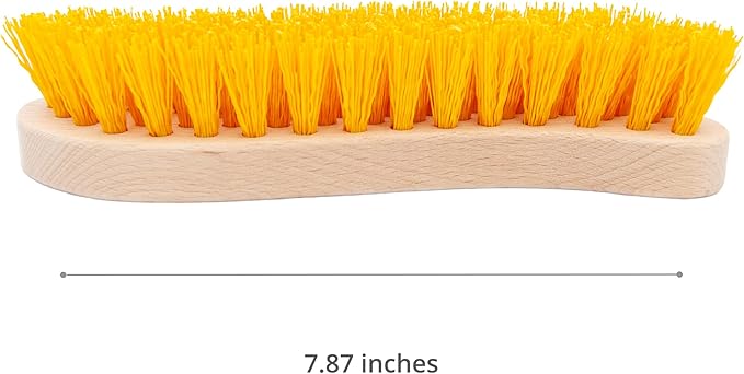 Pack of 3 - Hard Bristle Scrub Brush - Stiff Brush for Cleaning, Heavy Duty Utility Hand Brush Set for Indoor and Outdoor, Nylon Scrubbing Brush