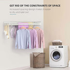 Drying Rack Clothing,Clothes Drying Rack Wall Mounted,Laundry Drying Rack Wall Mount,Foldable,Collapsible,60 lb Capacity 5 Aluminium Poles with 12 Hooks,Space Saving Clothes Drying Rack,White 40"