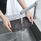 Silicone Bathroom Soap Dishes with Drain Spout-Bathroom and Kitchen Sink Organizer,Sponge Holder,Dish Soap Tray,Perfect for Dispenser,Scrubber,Bottle,Cup on Sink or Counter-Coffee 9.6"×5.3"