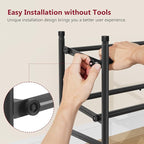 Tajsoon Expandable Shoe Rack for Closet 2 Tier, 28“-41“ Adjustable & Stackable Shoe Shelf Storage, Metal Shoe Rack Organizer for Front Door Entrance, Closet, Garage, Entryway, Black