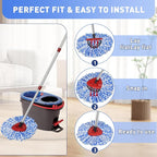 4 Pack Spin Mop Replacement Heads, Microfiber Mop Refills Compatible with Ocedar Mop Heads Replacements 2 Tank System, Replace Head Safe for Cleaning All Hard-surfaced Floors
