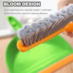 Mini Broom with Dustpan Combo Set Small Dust pan and Brush Set Quick Cleanup Debris Dust for Floor Countertop Worktop Desk Pet Cage (Green+Orange)