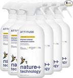 ATTITUDE Kitchen Cleaner Spray, EWG Verified, Powerful Degreaser, Cuts Grease & Grime, Plant-Based & Vegan, Citrus Zest Scent, 27.1 Fl Oz (Pack of 6)