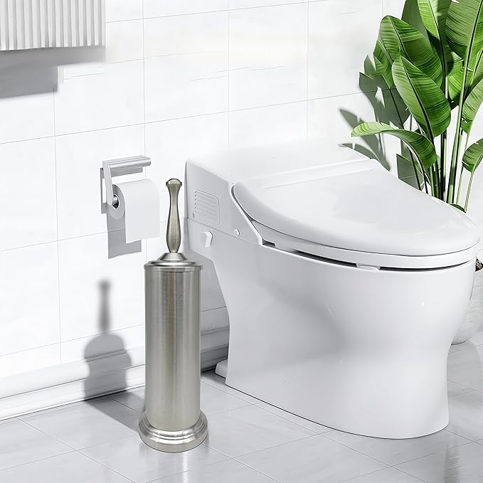 Brushed Nickel Toilet Bowl Brush with Holder, Durable Bathroom Cleaning Tool, Modern Design for Easy Toilet Maintenance, Bathroom Cleaner Brush for Efficient Cleaning and Hygiene