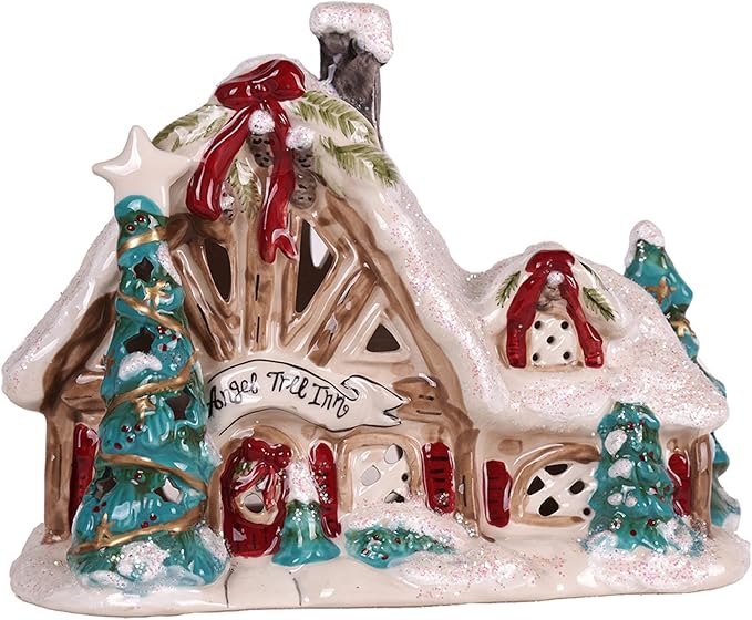 Blue Sky Clayworks 15598 Angel Tree Inn Candle House, 8.3-inch Length