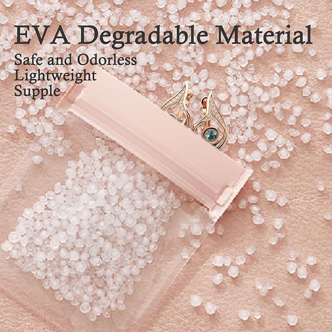30 PCS Clear Plastic EVA Anti Tarnish Jewelry Storage Bags, Zip Ziplock Jewelry Pouches for Selling & Gift, Little Mini Travel Organizer for Ring Earing Chain Bracelet (L)
