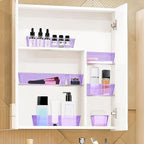 StorMiracle 23 PCS Drawer Organizer Set, 5 Varied Size Bathroom and kitchen Drawer cabinet organizer Trays, Clear Storage Bins for Makeup, Jewelry, Utensils and Gadgets, Purple