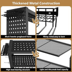 Power Tool Organizer Wall Mount, 3 Layer Heavy Duty Garage organizer Loads 260lbs, Tool Organizers with 8 Drill Hanger, Battery Tools Holder Garage Storage Organization for Workbench, Pegboard, Shed