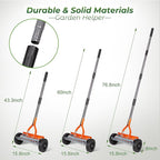 Walensee Dethatching Roller Rake with 76.8'' Adjustable Handle, 2mm Stainless Steel Blades, Heavy Duty Lawn Thatch Remover for Moss, Grass Clippings, Leaves & Debris – Ideal for Yard & Garden Cleanup