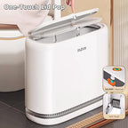 O-MART Bathroom Trash Can with Lid, Slim 3.2 Gallon Vacuum adsorption Garbage Bin, Narrow Press Top Waste Basket for Odor Control & Dog Proof for Bathroom Bedroom Office Home