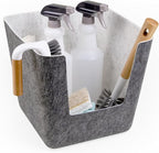 Three by Three Seattle felt·like·it!™ Large Cubby Storage Bin Set of 2 – Eco-Friendly Recycled Felt Bins for Home & Office Organization, Charcoal