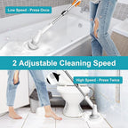 Ultrean Spin Brush, Cordless Electric Spin Scrubber with 4 Replaceable Brush Heads Adjustable Extension Handle, 2 Speed Shower Scrubber for Cleaning Bathroom, Tile, Floor, Tub