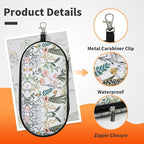 Double Eyeglasses Case, Hard Shell Dual Sunglasses Organizer with Zipper Clip Travel Glasses Storage for Women Men