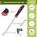 Weed Puller Tool, Dandelion Weeder Puller Tool with Soft Handle, Two-Pronged Fork Weed Remover Tool for Easy Weed Removal, Stainless Steel Garden Weeder Tool for Lawn Farmland Gardening Tools