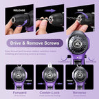 Tool Kit: 139 PCS Cordless Drill Set with Li-Ion Battery, 8V Power Drill with Type-C Charging, Portable Basic Home Tool Set for DIY Projects (Purple-A)