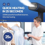 HubiCare Steamer for Clothes, 1500W with Large 250ml Tank, Handheld Clothing Steamer, Fabric Wrinkle Remover, Portable & Compact Travel Size Garment Steamer ONLY FOR 120V (Navy)