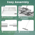 Goplus Lawn Leveling Rake, 42" x 10" Heavy Duty Level Lawn Tool w/ Ergonomic Handle for Soil, Effort-Saving Landscape Rake for Garden, Backyard, Golf Course, Farm, Pasture, Silver