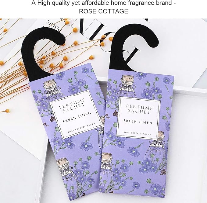 Large 12 Packs Fresh Linen Hanging Closet Deodorizer Air Freshener Long Lasting Scented Sachets Smell Goods for House