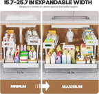 1 Pack-15.7"-25.7"W Expandable Under Sink Organizer With Upgrade Ball-Bearing Slide,2-Tier Pull Out Under Cabinet Organizer Height Adjustable,Not Suitable For Cabinets With Partitions In The Middle