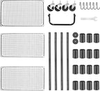 WDT Heavy Duty 3 Tier Utility Cart,Wire Rolling Cart with Wheels, Commercial Grade Service Cart with Shelving Liners and Handle Bar Metal Carts for Kitchen Office Hardware (750LBS Capacity Black)