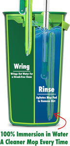 Libman Rinse 'n Wring Mop and Bucket System | Microfiber Floor Mop | Hardwood Floor Cleaner | Wet & Dry Mop | Clean & Dirty Water Chambers | Power Blades | 1 Total Microfiber Pad
