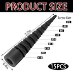 15 Pcs Wood Anchor Stripped Screw Hole Repair Kits-Door Hinge Hole Repair Kits Fit Screws Sizes #2 to #18-Adjustable Wall Anchors for Wood Door Drywall Hole Repair