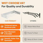 Clothes Drying Rack 20 inches Foldable Wall Mount Laundry Rack Folding Indoor Drying Rack Clothing Collapsible Hidden Space Saver with Wall Template 6 Rods White