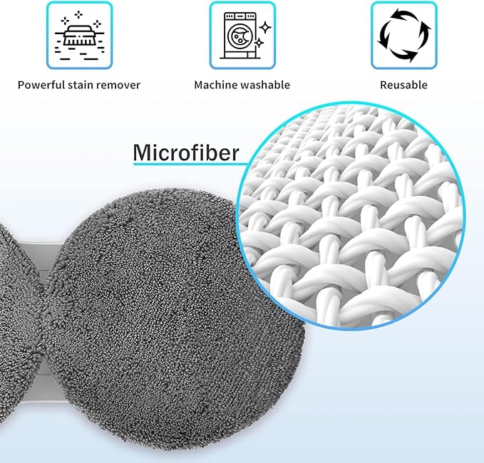 Tosima Accessory for Window Cleaning Robot, Washable and Reusable Cleaning Cloth for W2/W3 Window Cleaner, 12 Pieces (6 Groups)