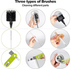 [3 Pack] Bottle Brush, 15 Inches Stainless Steel Long Handle Baby Bottle Scrub Cleaning Brush with Straw & Lid Brushes for Sports Water Bottles, Cups, Coffee Mugs, Glasswares, Tumblers, Wine Decanters