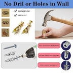 380pcs Self Drilling Drywall Anchors with Screws, 5 Different Sizes Zinc Plated Steel Self-Drilling Anchors Set, Easy Application No Drill or Holes in Wall