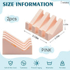 Silicone Soap Dish for Bar Soap Holder for Shower Bathroom Self Draining Waterfall Drying Tray Keep Soap Bars Dry Clean & Easy Cleaning (Pink*2, 2)