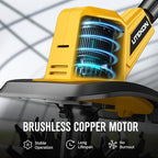 Powerful Cordless Tiller Cultivator with 720RPM Brushless Motor, 2x5.0Ah Batteries&1.5A Fast Charger, 10In Tilling Width and 7In Depth, Super Power Electric Garden Tiller Battery Powered