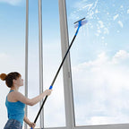 VITEVER Professional 69'' Window Squeegee Cleaner Tool with Extension Pole, 2-in-1 Squeegee for Window Cleaning Kit with Scrubber and Rotating Head, 1 Blade 2 Scrubber